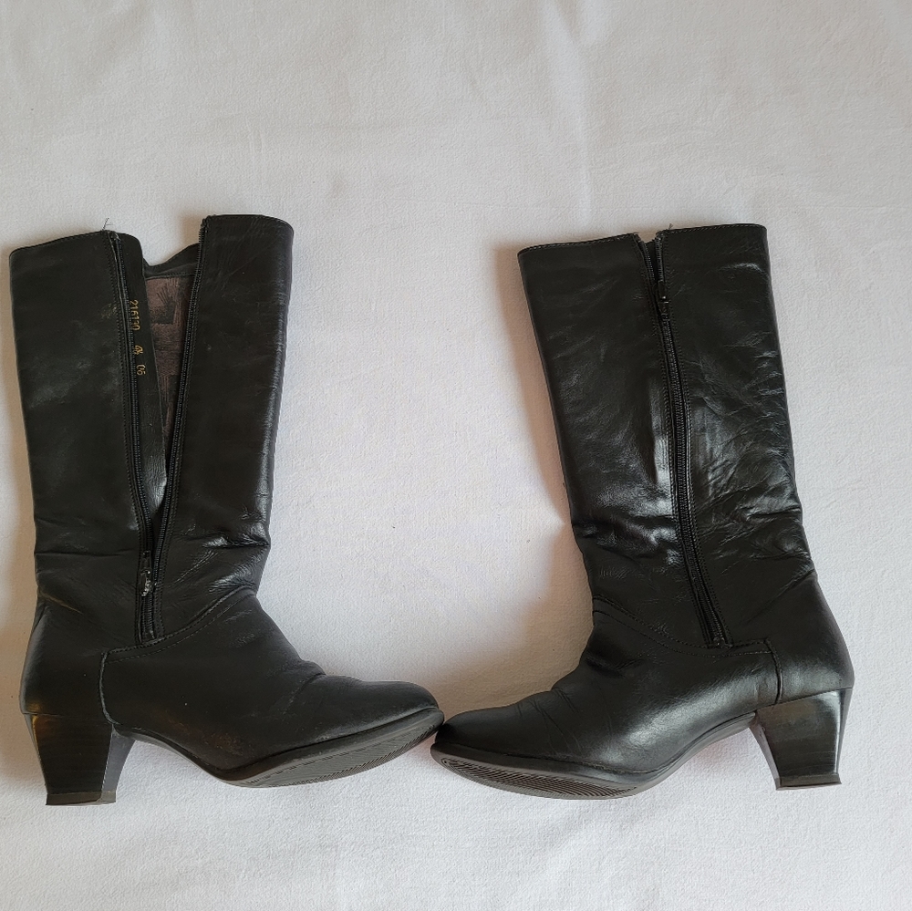 Luftpolster Black Leather Heeled Boots Size 5/5.5
